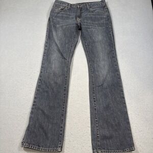Calvin Klein Size 30X32 Mens Boot Cut Cotton Blue Denim Logo Jeans DARK WASH